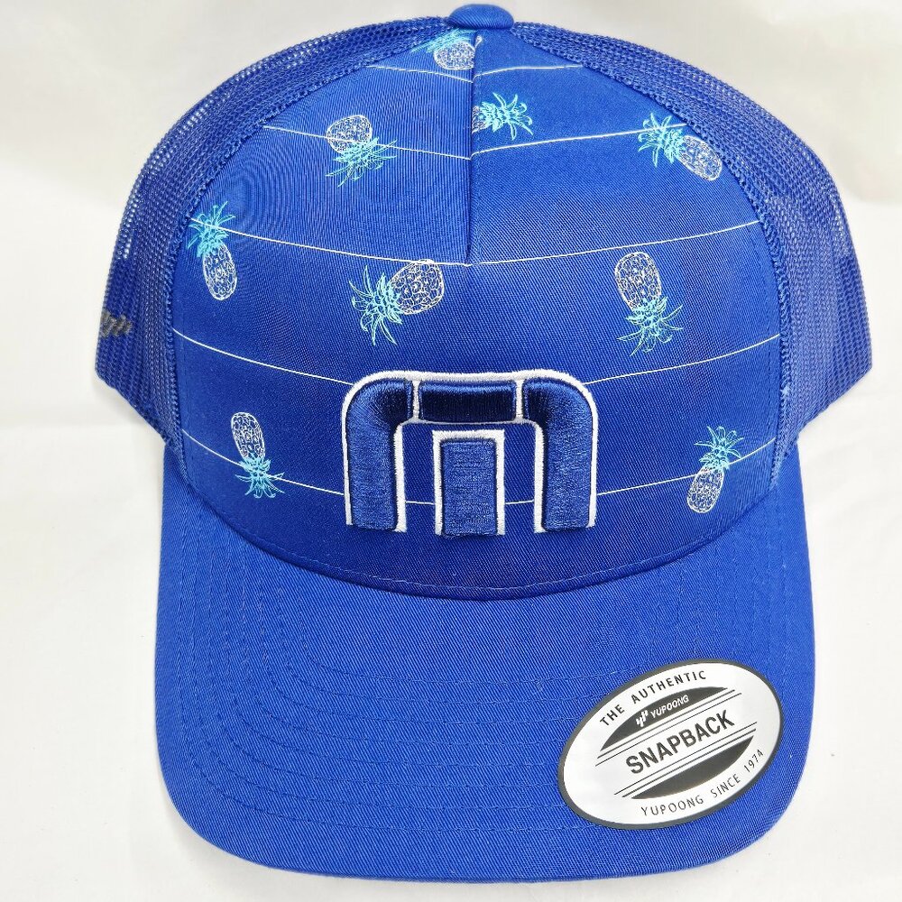 NWT Travis Mathew Big Bend Royal Blue Yupoong Snapback Golf Mesh Trucker Hat